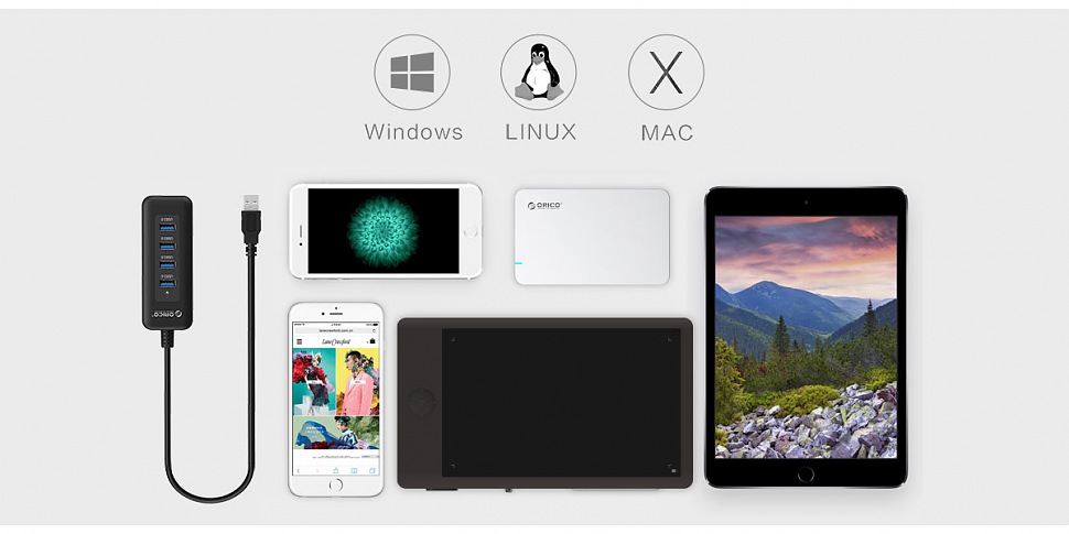 ORICO U3R1H4 совместимость с ОС