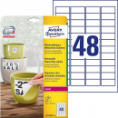 Самоклеящиеся этикетки Avery всепогодные, удаляемые 45,7x21,2 мм, 20 листов