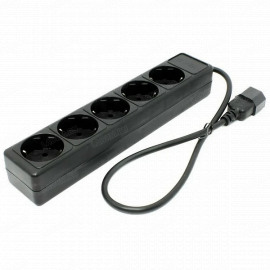 Удлинитель Sven Special base черный 0,5 м, 5 розеток вилка IEC C14 (для ИБП)