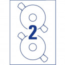 Самоклеящиеся этикетки Avery для CD/DVD, струйные, d=117 мм, 20 листов