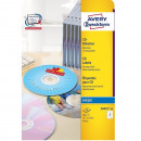 Самоклеящиеся этикетки Avery для CD/DVD, струйные, d=117 мм, 20 листов