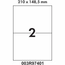 XEROX 003R97401 бумага самоклеющаяся 2 части А4 (210 х 148,5 мм) 144 г/м2, 100 листов