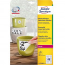 Самоклеящиеся этикетки Avery всепогодные, удаляемые 45,7x21,2 мм, 20 листов