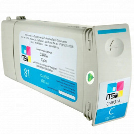 Картридж HP 81, C4931A голубой, ITS