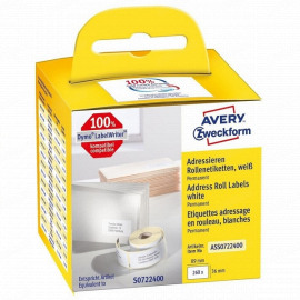 Самоклеящиеся этикетки Avery в роляx, 36x89 мм, 1 роль
