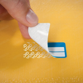 Самоклеящиеся этикетки-пломбы Avery, голубые, 2 поля 50x20 мм, 10 листов