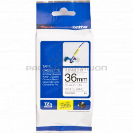 BROTHER TZe-FX261 картридж с эластичной ламинированной лентой для цилиндрических поверхностей шириной 36 мм (чёрный шрифт на белом фоне)